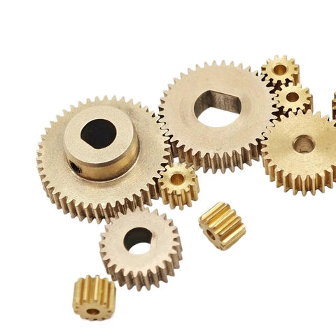 1 Piece 0.5 Module 63 Tooth Brass Spur Gear With D Hole Pinion 32.5mm Diameter 5mm Thick For Mechanical Transmission Shafts
