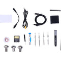 Huge Jauarta Electric Soldering Iron Kit With 4 Replaceable TS BC2 B2 D24 Tips And Type C Power Supply, tools and accessories layout.