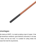 10 Pack Carbon Arc Air Gouging Rods With Copper Graphite Coated Electrodes For Welding, 4mm x 355mm, showing detailed rod tip.