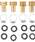 Heavy Duty Garden Hose Repair Connector Kit With Brass Fittings And Tough Plastic Clamps For Quick Fix Of Leaky Hoses In Outdoor Yard Work And Home Maintenance Projects Made To Last, brass fittings and clamps set