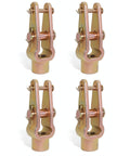 Four Pack Slack Adjuster Clevis Double Pin Kit With Straight Pins For Heavy Duty Air Brake Linkage Built To Last Five Eighths Inch By Eighteen Threaded Replaces R810019 CQ36541 E11430 A6809960540 Precision Dual Pin Geometry For Consistent Lever Action, view of four clevis components.