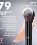 Under Eye Powder Brush Pro Grade With Tapered Tip For Precise Under Eye Application Ultra Soft Synthetic Bristles For Powders Creams And Liquids Smooth Precise Blending And Flawless All Day Finish, pro under-eye brush 79, synthetic bristles, black handle