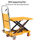 Heavy Duty Hydraulic Lift Table Cart With 330 Pound Capacity And 29.1 Inch Lift Height Single Scissor Lift On Four Wheels