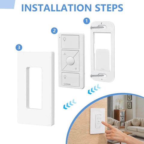 Installation steps for Pico Remote Wall Plate Brackets 4 Pack Snap In Installation Durable Wall Mount Compatible With Pico Remote