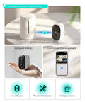 4MP Wireless Outdoor Security Camera Solar Powered No Subscription PIR Detection 2.5K Color Night Vision Wide Area Coverage
