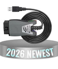FS USB OBD2 Car Diagnostic Tool Code Reader For FORScan Adapter coiled with USB cable, labeled 2026 Newest