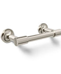 Purist Pivoting Toilet Paper Holder in Vibrant Polished Nickel with modern slick design, shiny metal finish, and easy-roll change.