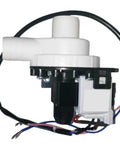Heavy Duty Washing Machine Drainage Pump Pulls Water Fast With Absolutely Zero Fuss Universal Washer Motor Replacement Part Simple Snap In Setup showing white ABS construction and connections.