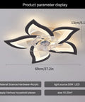 Modern Flush Mount Ceiling Fan With Lights LED 3 Color Temperature 6 Speeds 50W 24.4 Inch Ultra Quiet Ceiling Fan dimensions