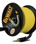 Heavy Duty Manual Hose Reel With Three Eighths Inch By Fifty Feet Rubber Air Hose Oil And Kink Resistant Built In Bend Restrictor