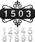 13.8 Inch Iron Address Plaque With Ten 2.75 Inch House Numbers For Outdoor Use Durable Metal Address Sign For Home Garden Mailbox Wall Decor Easy DIY Customizable Decorative Wall Plaque