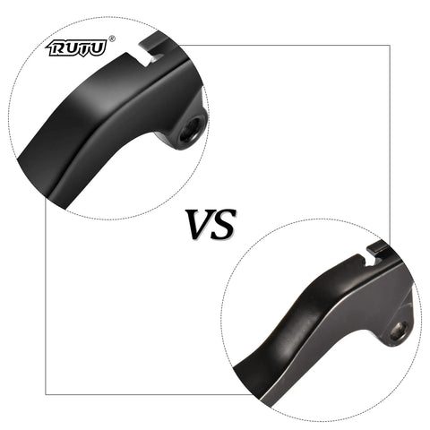 Comparison of Left Seven Eighths Inch Clutch And Brake Lever Perch for KX Dirt Bikes, showing smooth rod positioning