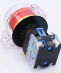 Emergency Stop Push Button Switch 22mm Panel Mount Red Mushroom Latching Action 1NO 1NC 10A 440V AC Protective Cover
