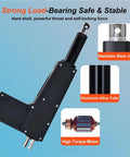 Heavy Duty 8000N Electric Linear Actuator 24V DC Lift Motor With Telescopic Push Rod 50 Millimeter To 1000 Millimeter Stroke And 5 To 40 Millimeter Per Second Speed Up To 800KG Load For Industrial Automation showing stainless steel joint, aluminum alloy tube, and high torque motor