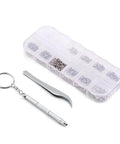 Stainless Steel Watch And Eyewear Repair Kit With Tweezers And Screw Set, all-in-one tool for eyeglasses, sunglasses, and electronics.
