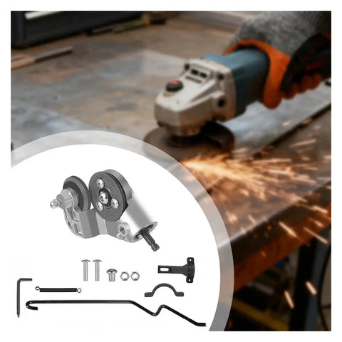 Heavy Duty Electric Drill Shear Plate Cutter Metal Sheet Nibbler Tool; rotary scissors cutting steel with sparks.