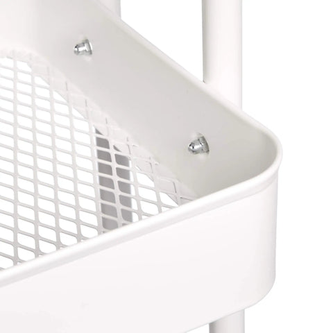 Heavy Duty 2 Tier Rolling Metal Utility Cart With White Storage Shelves And Smooth Pivot Casters For Kitchen Craft Laundry Organization No Sweat Setup