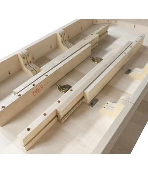 Premium Soft Maple Table Slide Set Offering Heavy Duty Extension Hardware For Four Leg Dining Tables To Guarantee A Smooth Ride With Absolutely No Clutch Hassle Today, showcasing maple slide tracks.