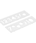 Kick Your Sign Making Routine With This Slick Clear Plastic Routing Template Set packing Vintage Vogue Block Numbers, sized for precision sign layouts.