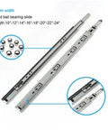 1 Pack Telescopic Cabinet Drawer Slides 42mm Full Extension Soft Closing Concealed Ball Bearing shown with details