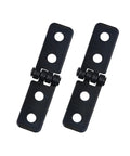 Antique Black Mini Metal Cabinet Door Hinges 10 Pack Old School Style shown flat open with visible screw holes.