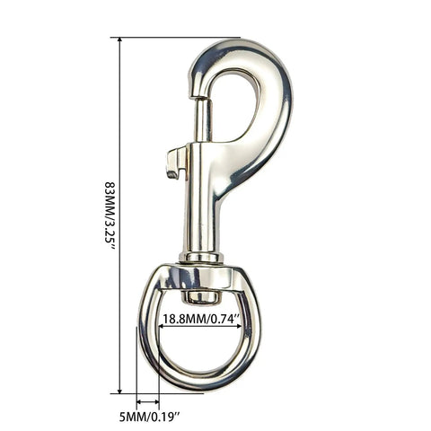 3.2 Inch Swivel Snap Hooks 2 Pack Stainless Steel Trigger Clips, Heavy Duty Corrosion Resistant 360 Degree Rotating Eye Bolt Snaps For Dog Leash.