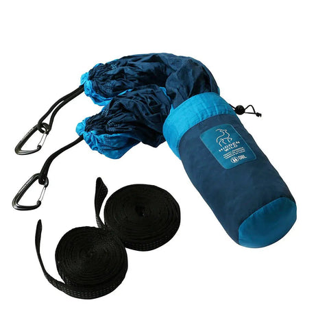 Double Travel Hammock Ultralight Parachute Nylon With Breathable Fabric Packable Carry Bag Two Tree Straps And Aluminum Carabiners