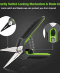 Two Pack Garden Pruning Shears With Sheath 6.5 Inch Small Hand Pruners Snips Clippers Spring Loaded Comfort Grip Tiny