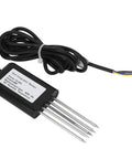 7 In 1 Soil Tester With 5 Pin PH NPK Temperature Humidity EC Sensor, black probe and wires for garden farm use.