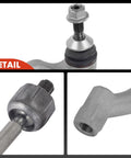 Front Inner And Outer Tie Rod End Kit For Jaguar XF XFR XFR S XK XKR XKR S Replacement Steering Linkage To Tighten Loose Steering And Improve Handling Performance detail of metal tie rod end with rubber boot