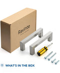 30 Pack 4 Inch Brushed Nickel Cabinet Pulls Square Handles For Kitchen Cabinets with screws and box
