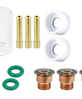 Argon Saving Conversion Kit For 17, 18 And 26 Series TIG Torches With Short Configuration And See Through Fused Quartz Cups