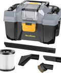 20V Cordless Wet Dry Shop Vacuum Cleaner, 2.6 Gallon Capacity, Bare Tool With No Battery And Charger, Model RCSV-20 with attachments