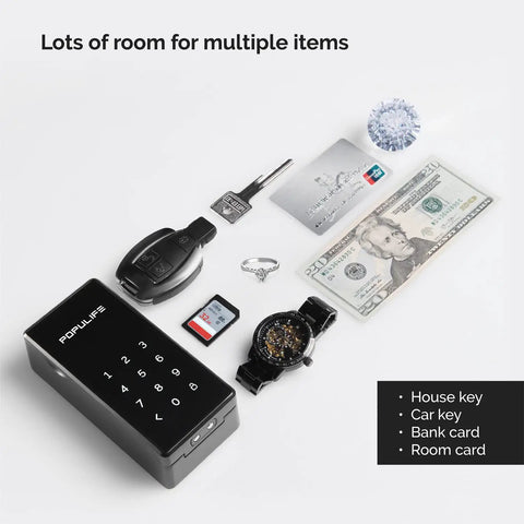 Smart Lock Box For House Keys Outdoor Wall Mount With Bluetooth Keys And Pin Codes, Battery Powered Key Safe with valuables inside
