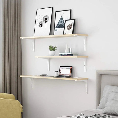 Gotta Have These Solid Flex L Shaped Shelf Brackets With Screws For Wall Mount Floating Shelves Heavy Duty Iron Corner Support Modern Matte Finish Bookshelf Hardware No Sweat Setup Home Decor with wooden shelves and decor.