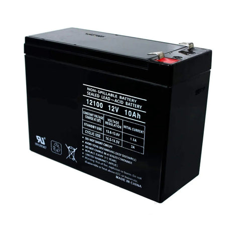 Three Piece 12V 10Ah SLA Replacement Batteries For Ups Backup Power And Home Alarm Systems Offering No Sweat Setup And Legit Heavy Duty Reliability With Smooth Daily Operation That Really Delivers The Goods - side view of 12V sealed lead-acid battery.
