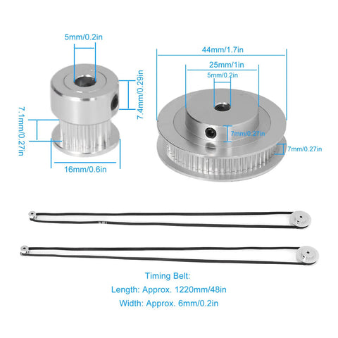 Thinking Process: aluminum alloy timing pulley kit with 1220mm belt, 5mm bore, for CNC and 3D printer drive