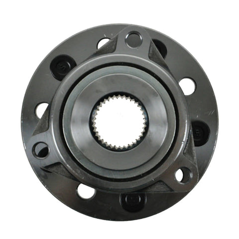 Front view of Front Wheel Bearing And Hub Assembly With ABS Sensor For Chrysler 300M Concorde LHS New Yorker Intrepid Prowler Eagle Vision And Dodge Models 1993 Through 2004 Easy Install Replacement Part