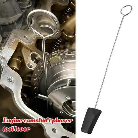 Heavy Duty Timing Chain Wedge Tool And Camshaft Phaser Alignment Bar For 4.6L And 5.4L 3V Ford Engines Made From High Carbon Steel in engine setup.