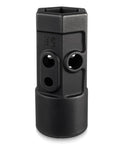 2.3 Inch Auger Adapter Female Hex To Round Shaft For Heavy Duty Weld-On Repair Hub in black alloy steel