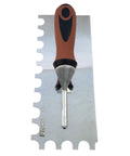 Stainless Steel U-Notch Tile Trowel 3/4 By 9/16 Inch Heavy Duty Construction With Comfort Grip Handle Pro Grade Rust-Proof