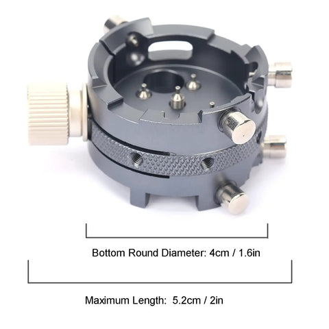 7750 Watch Movement Base and Holder for Repairing and Adjusting, alloy tool with secure fixation, 4cm diameter and 5.2cm length