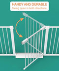 Wide Or Narrow Baby Gate Walk Through Pressure Mounted With Extensions For Openings 25.59 To 84.64 Inches showing 180-degree swing