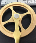 Replacement Grandfather Clock Pulley for Cable Movements One And Three Quarters Inch DIY Clock Assembly Kit close-up with ruler