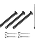 4 Pack M5x50mm Clevis Pins With Single Hole Black Heavy Duty Quick Release Fasteners For Farming Construction Machinery And Rigging Durable Easy In And Out For Quick Assembly And Disassembly, with split pins