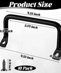 Diagram showing Matte Black Stainless Steel Cabinet Handles Set of 10 With 20 Screws Drawer Pulls dimensions and size.
