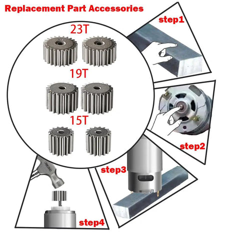 High Power 12V RS550 30000RPM 7R Motor Upgrade Kit Pair With 15T 19T And 23T Pinions For Kid Ride On Cars assembly instructions