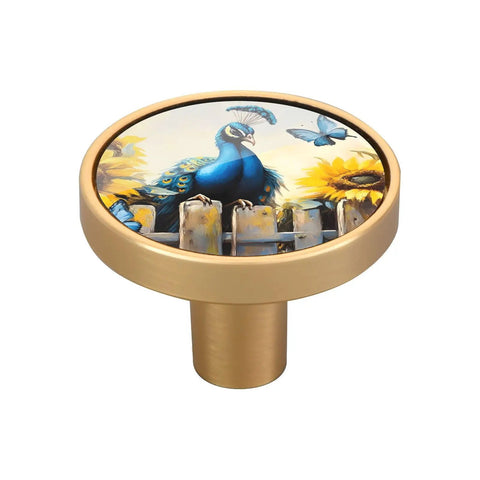 4 Pack Dope Peacock Fence Sunflower Cabinet Knobs And Pull Handles For Dresser Drawer Cupboard Furniture Decor Fashion Design Knobs