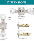 6 Pack Slick Crystal Passage Door Knobs With Faceted Diamond Glass, Satin Nickel Rosette dimensions and specifications