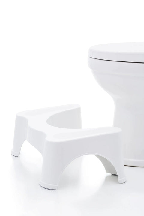 Original Bathroom Toilet Stool Set With 7 And 9 Inch Heights In White Doctor Recommended For Natural Squat Posture And Easier Elimination